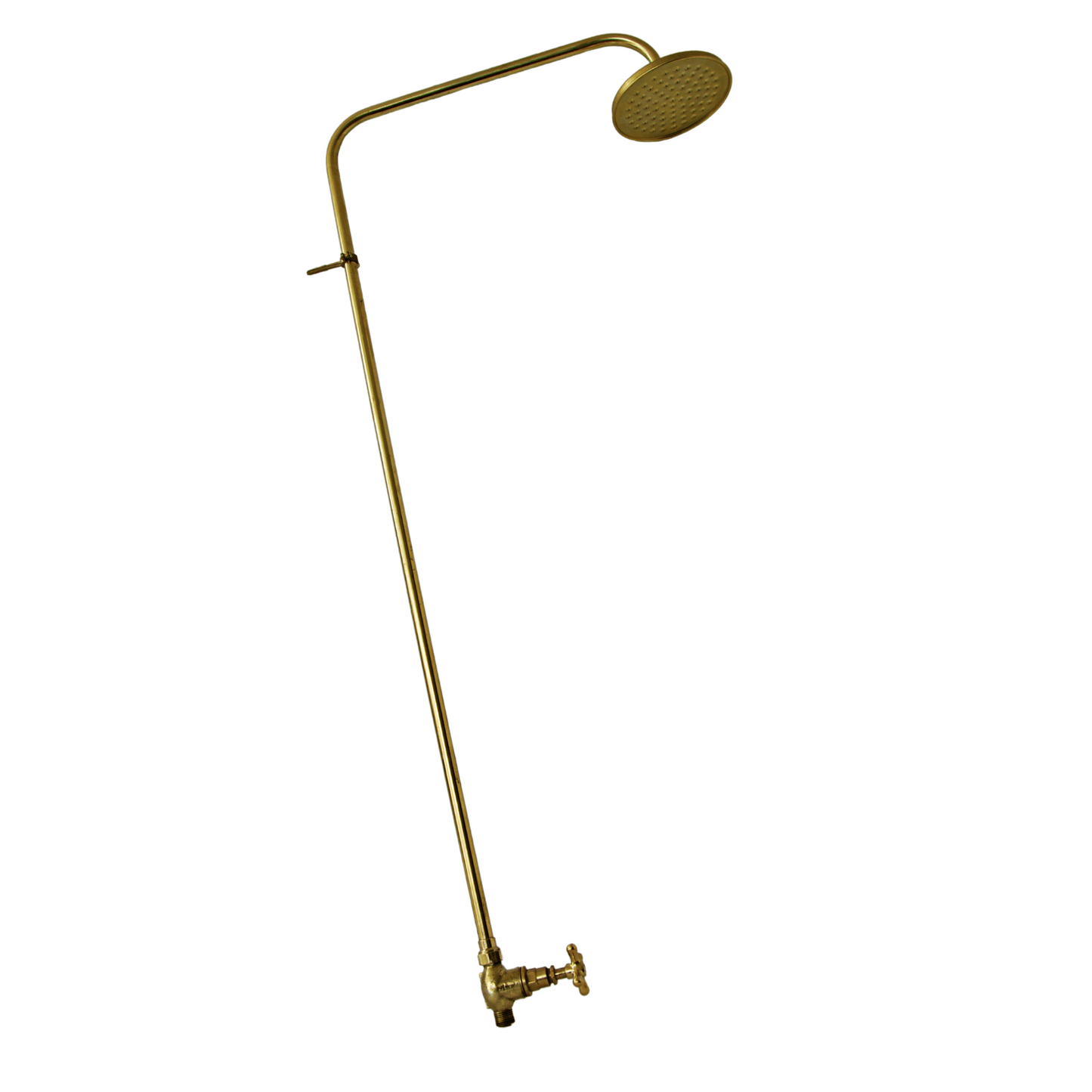 Exposed solid brass shower set with single cold water tap