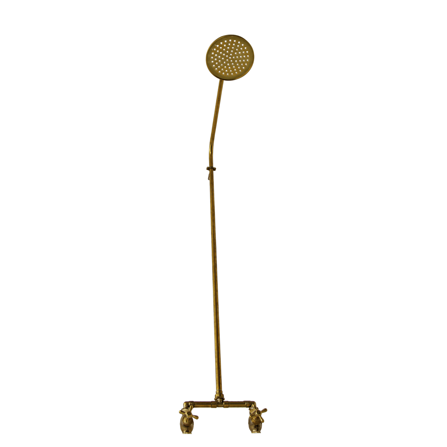 Exposed solid brass and copper shower set with straight finish