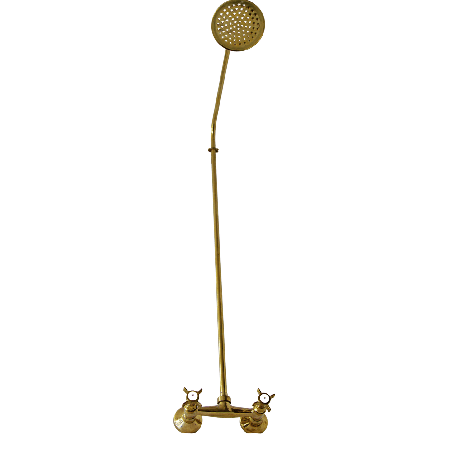 Exposed solid brass shower set with straight finish