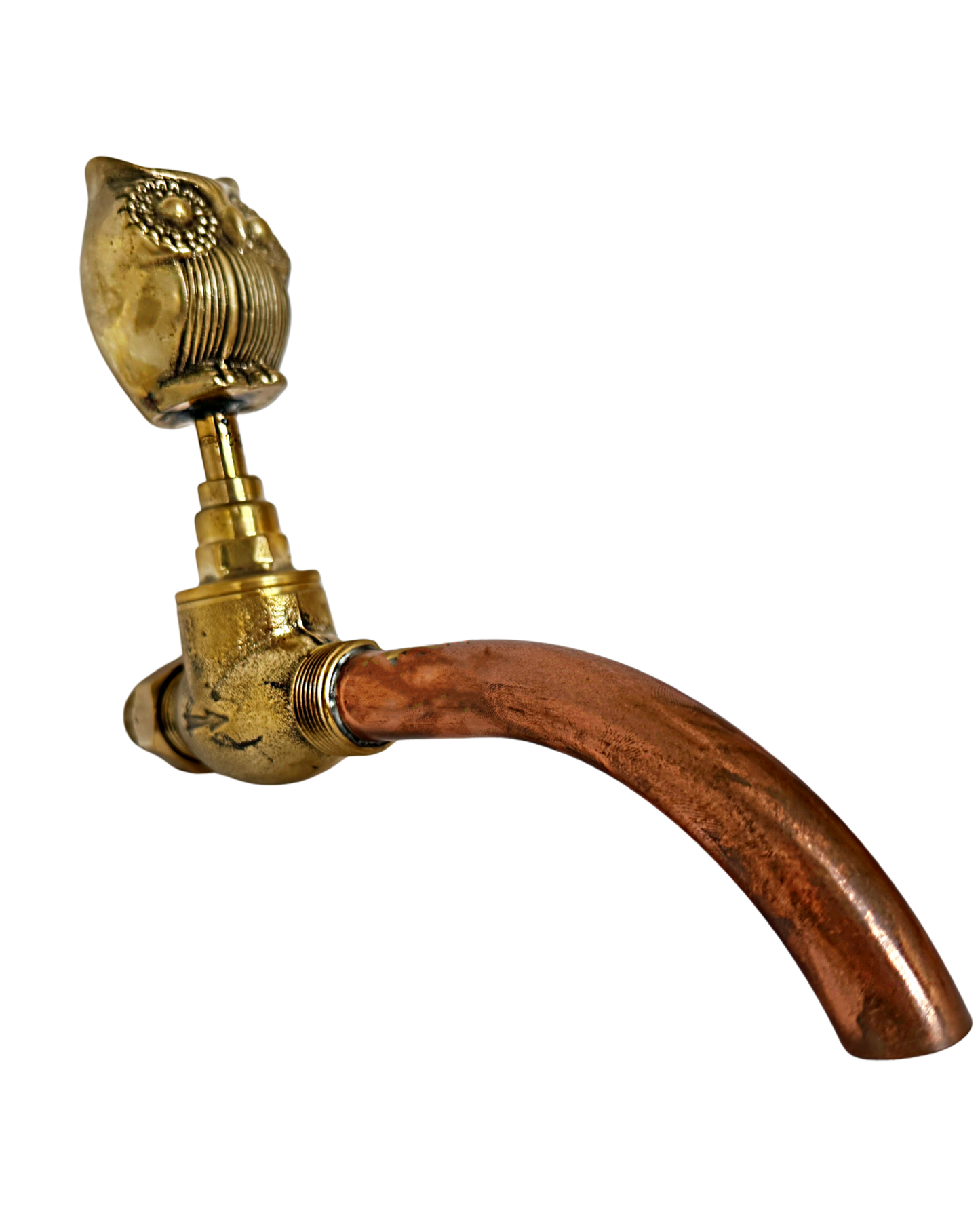 Solid Brass Animal Tap (OWL) with Copper Spout