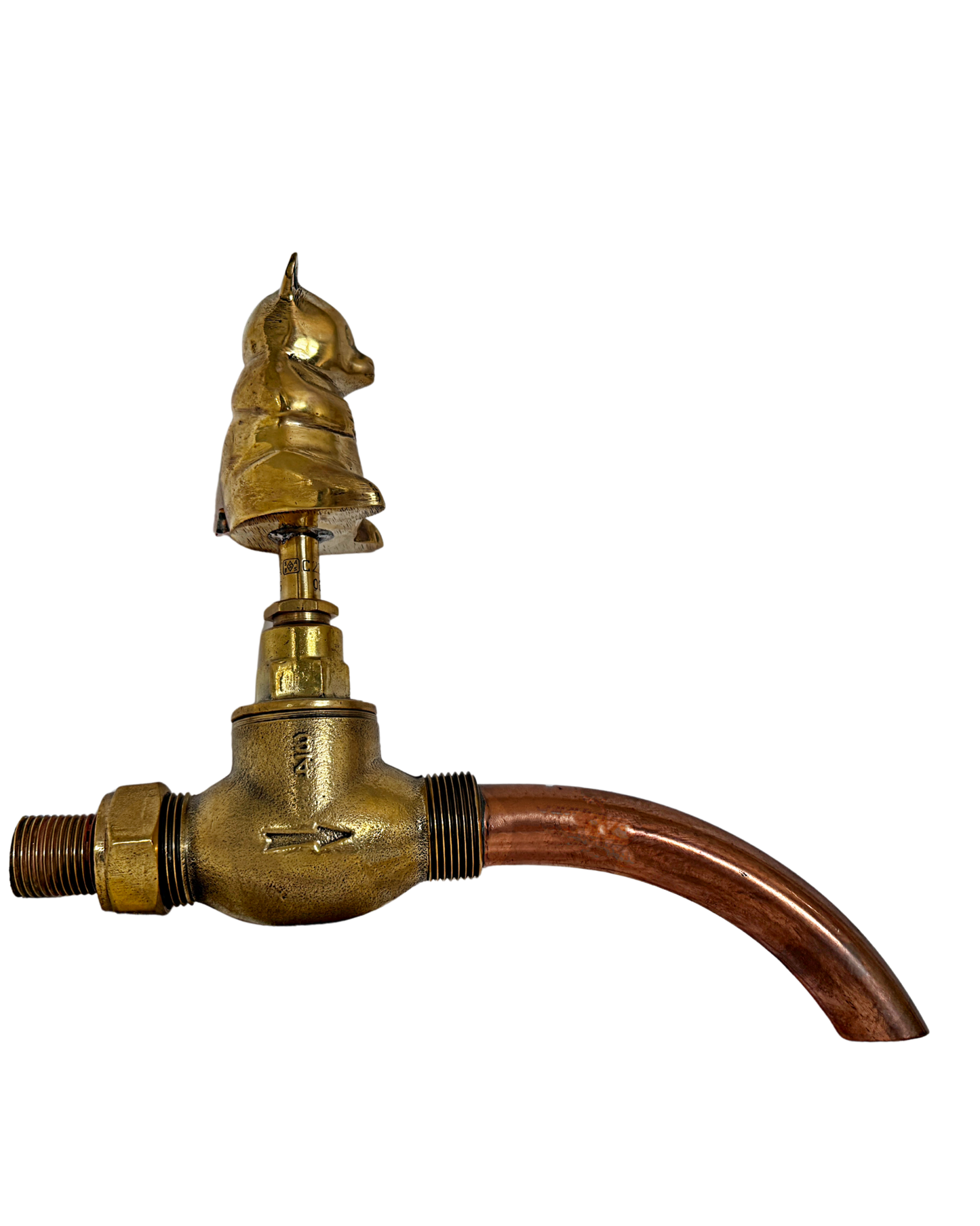 Solid Brass Animal Tap (Teddy Bear) with Copper Spout