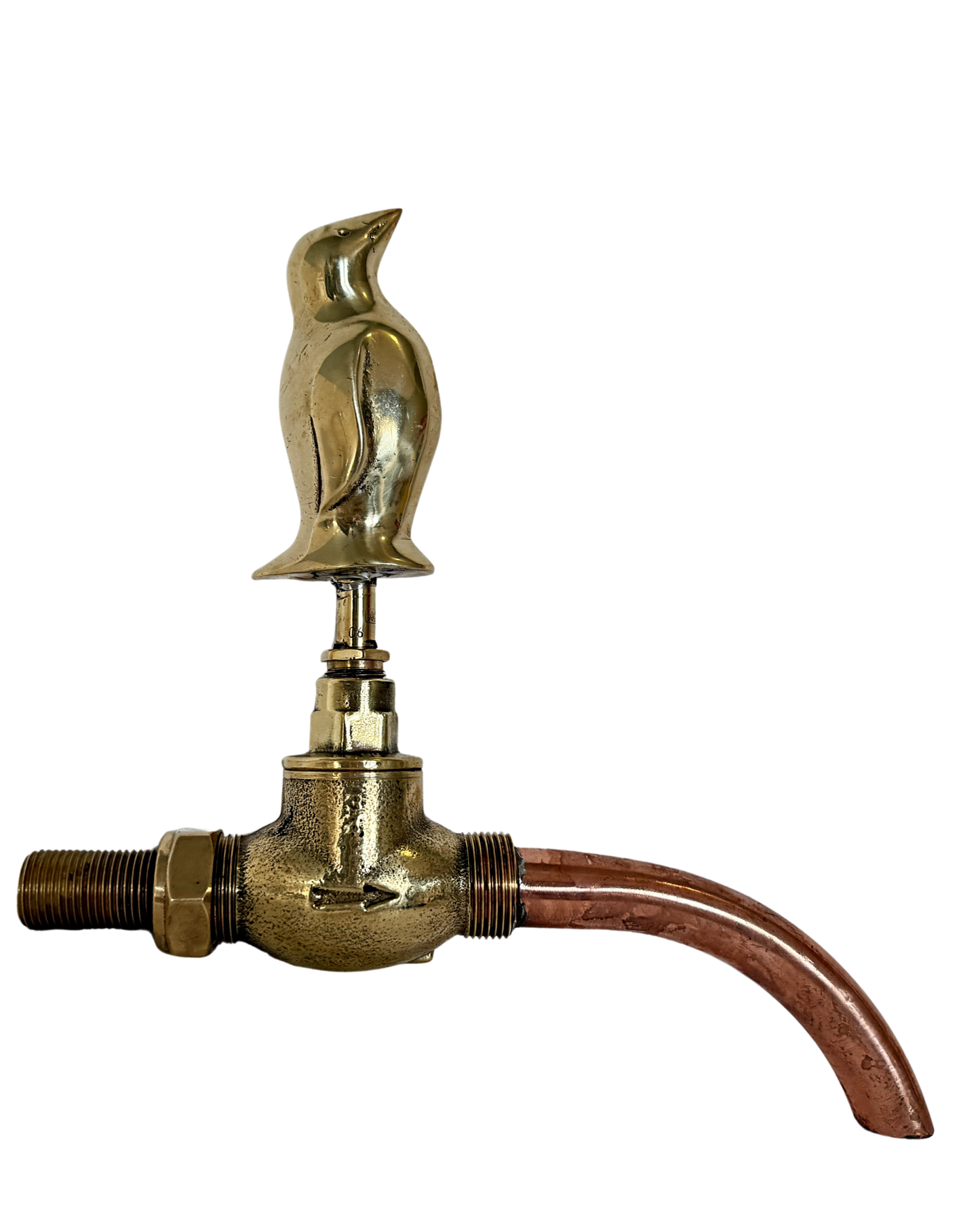 Solid Brass Animal Tap-Penguin With Copper Spout
