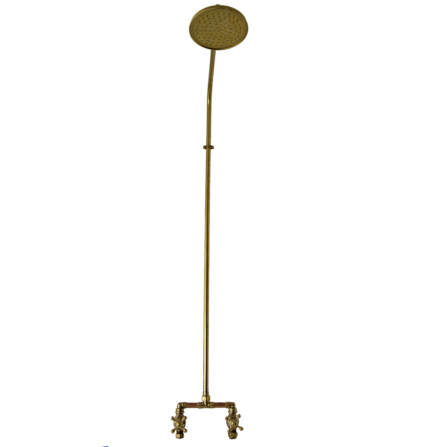 Exposed solid brass shower set with straight finish