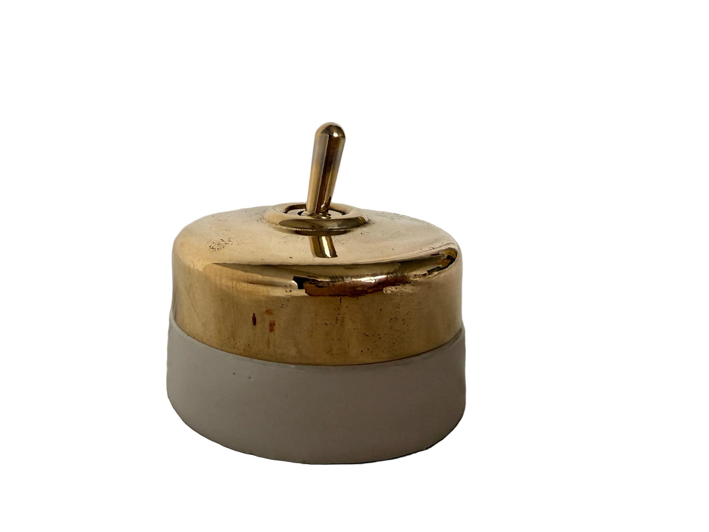 Solid Brass Vintage-Style Brass & Ceramic Toggle Light Switch