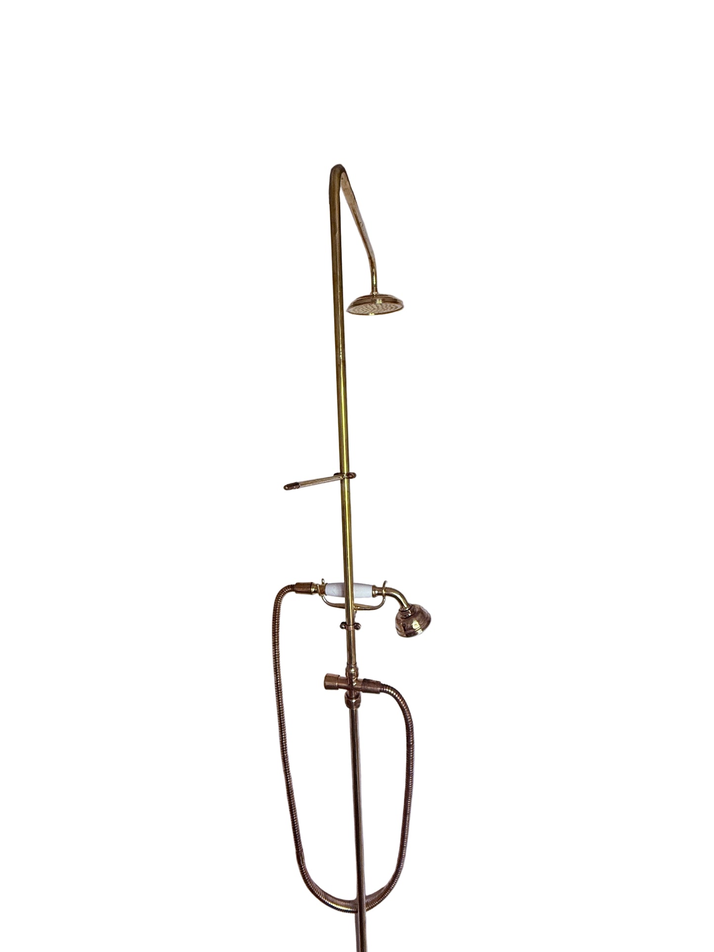 Exposed Solid Brass shower unit with hand shower and bath mixer attached