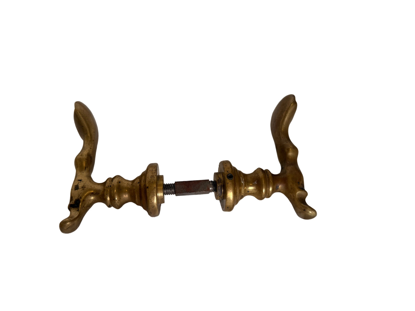Brass Door Handle Set with Distinctive Lever Design