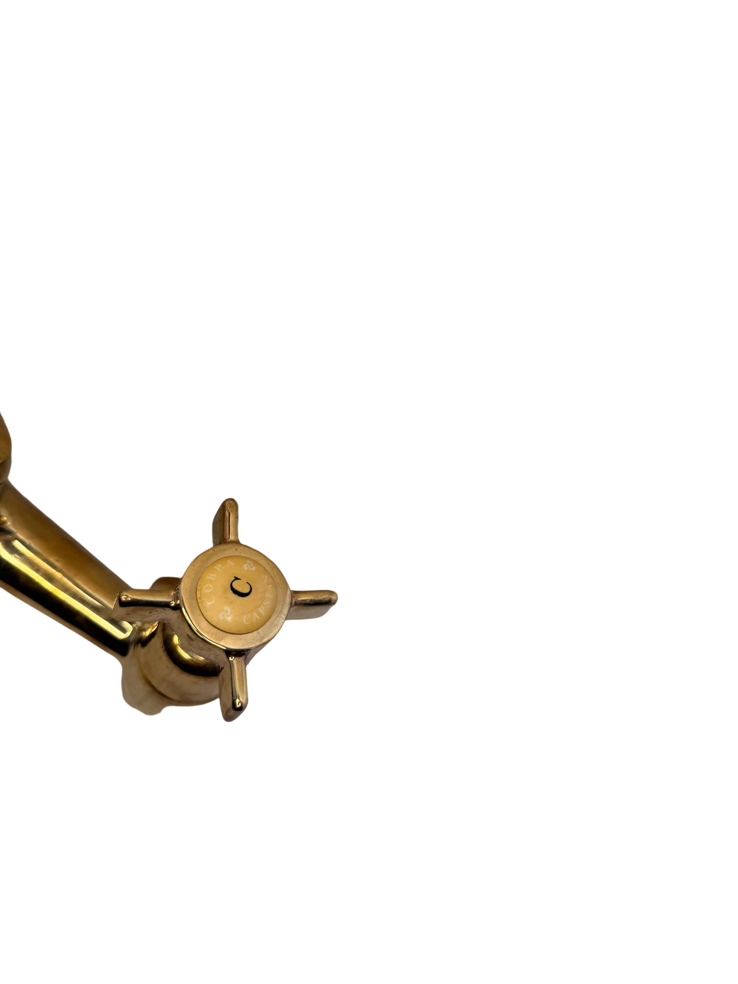Solid Brass Wall-Mounted Kitchen Mixer Tap with Porcelain & Brass Handles