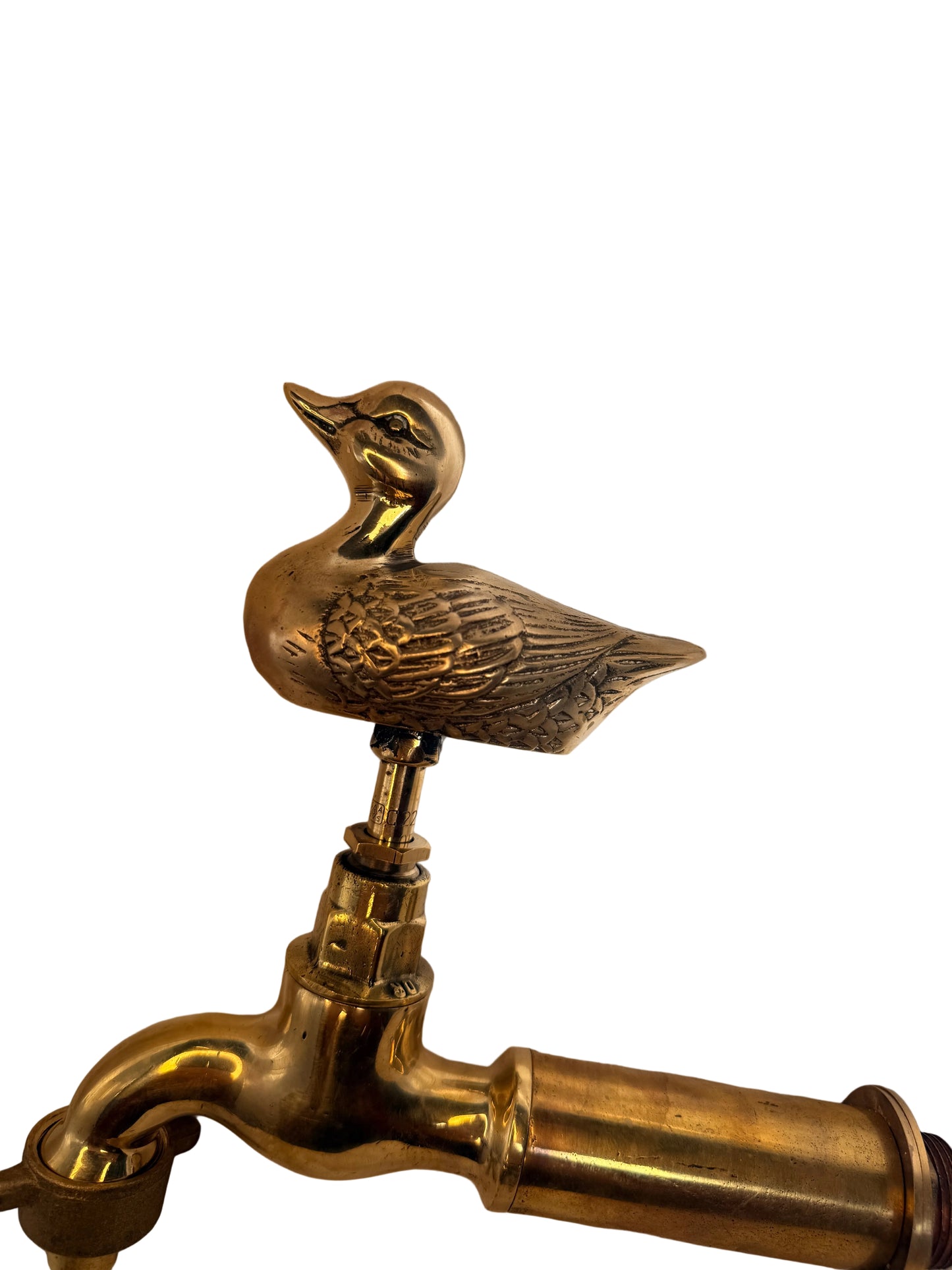 Vintage Solid Brass Garden Hose Tap with Duck Handle
