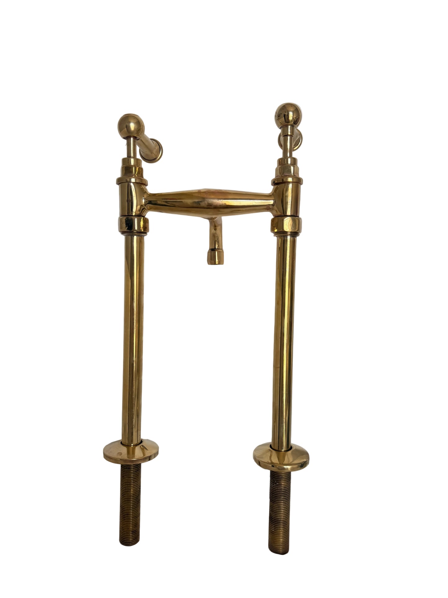 Solid Brass Freestanding Kitchen Tap with Pillar Mount Design