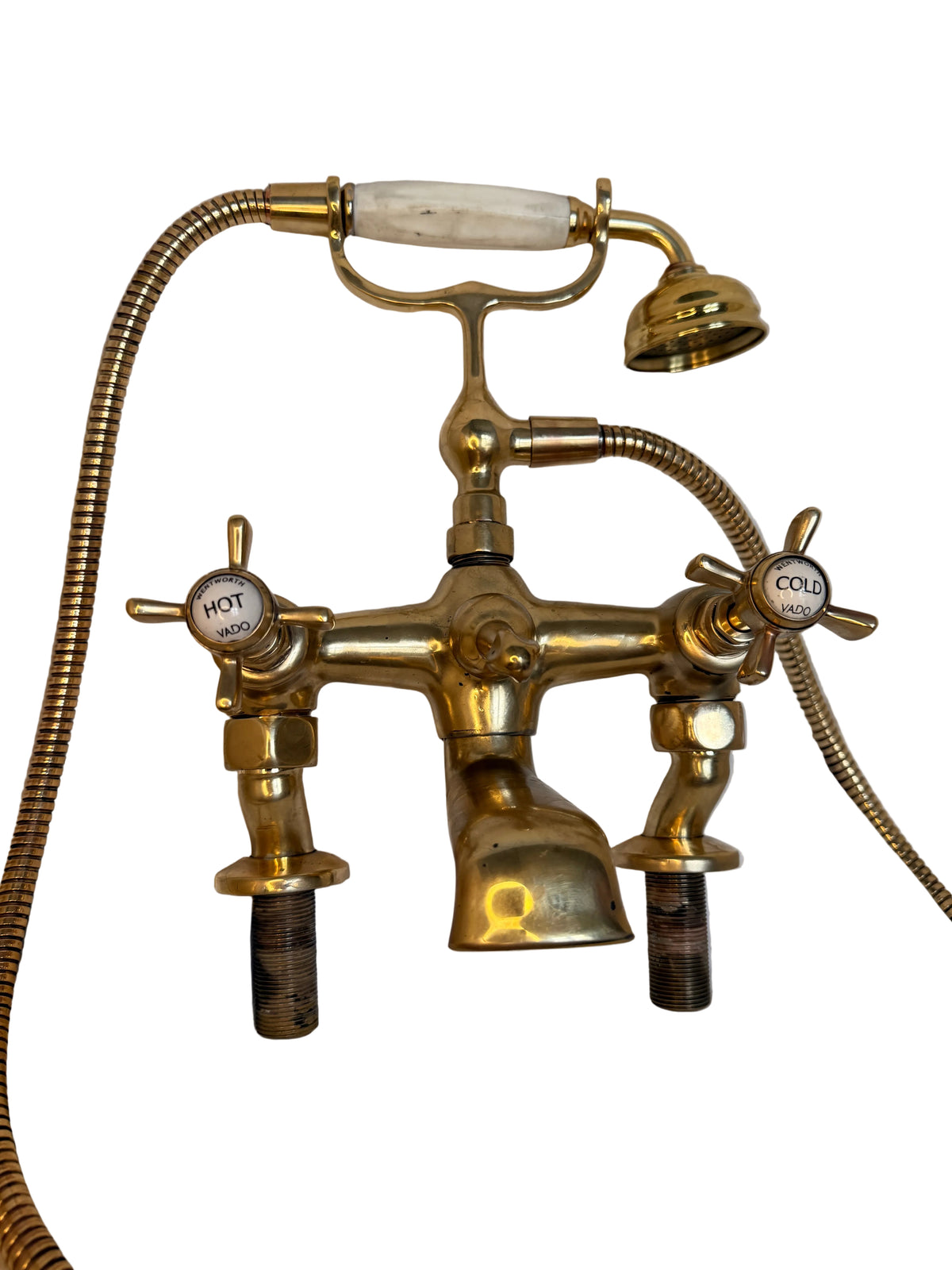 Solid Brass pillar mounted bath mixer with solid head parts