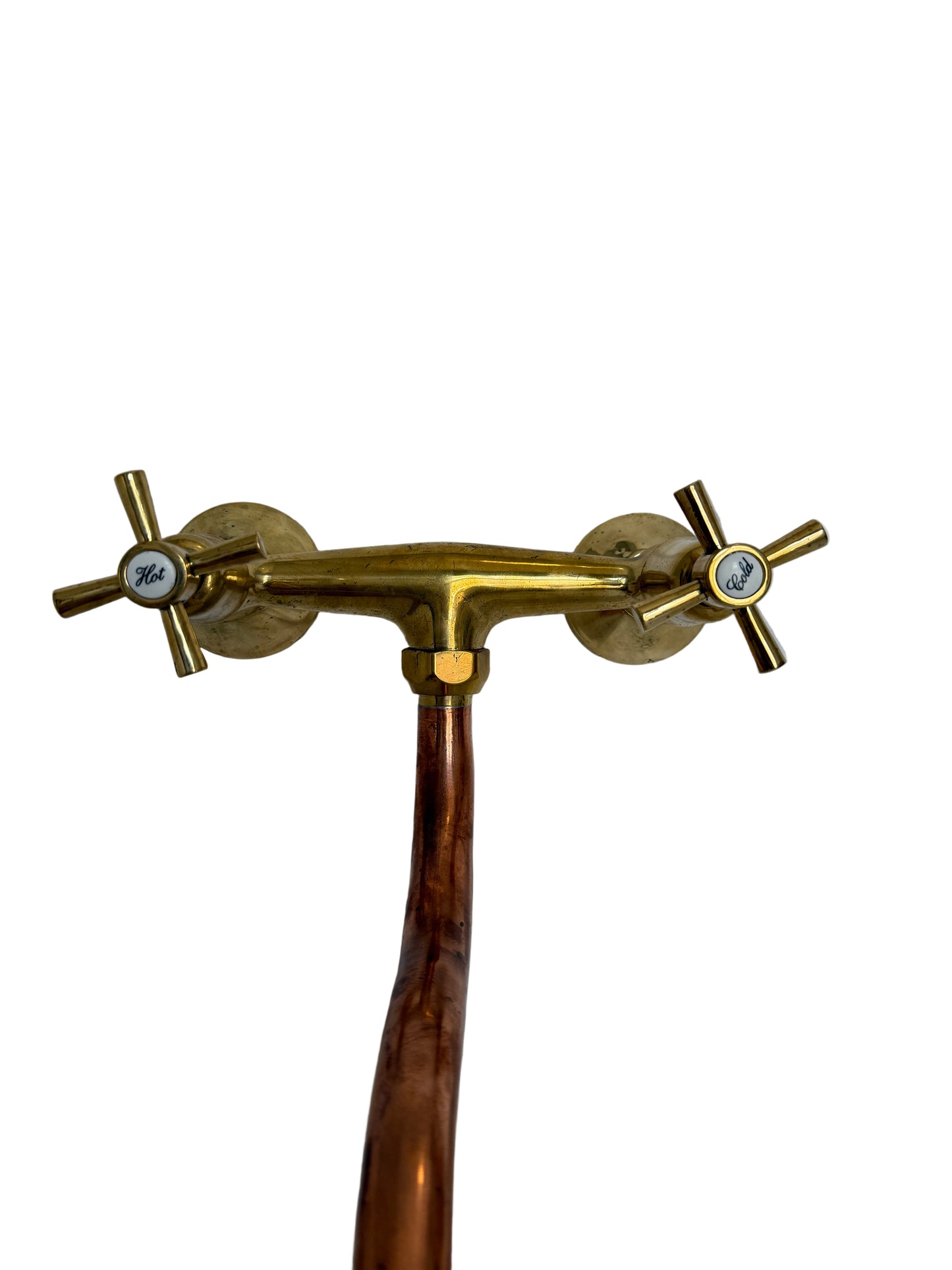 Solid Brass Pillar Kitchen Mixer with Copper Spout