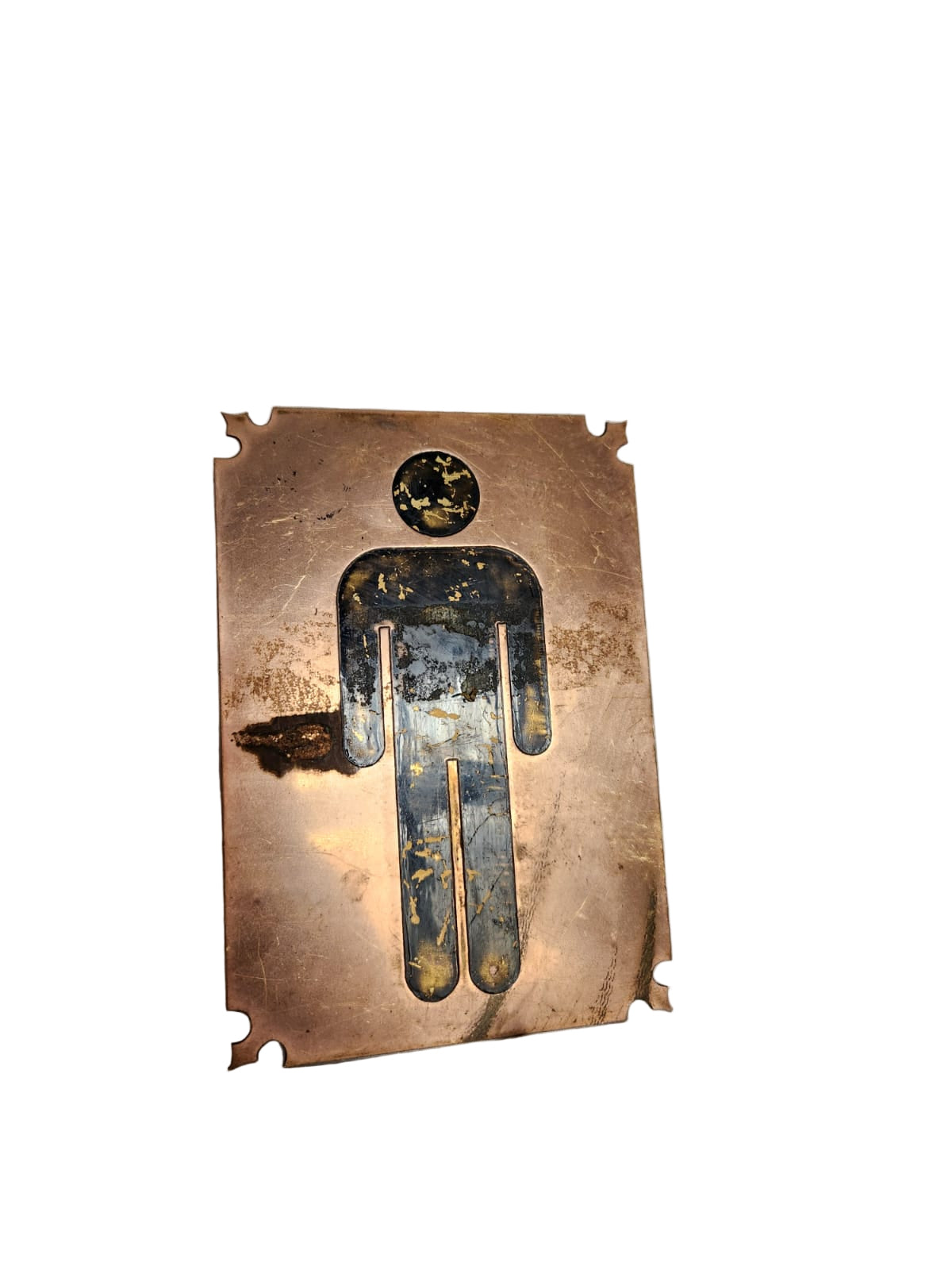 Copper Male Restroom Symbol Plaque