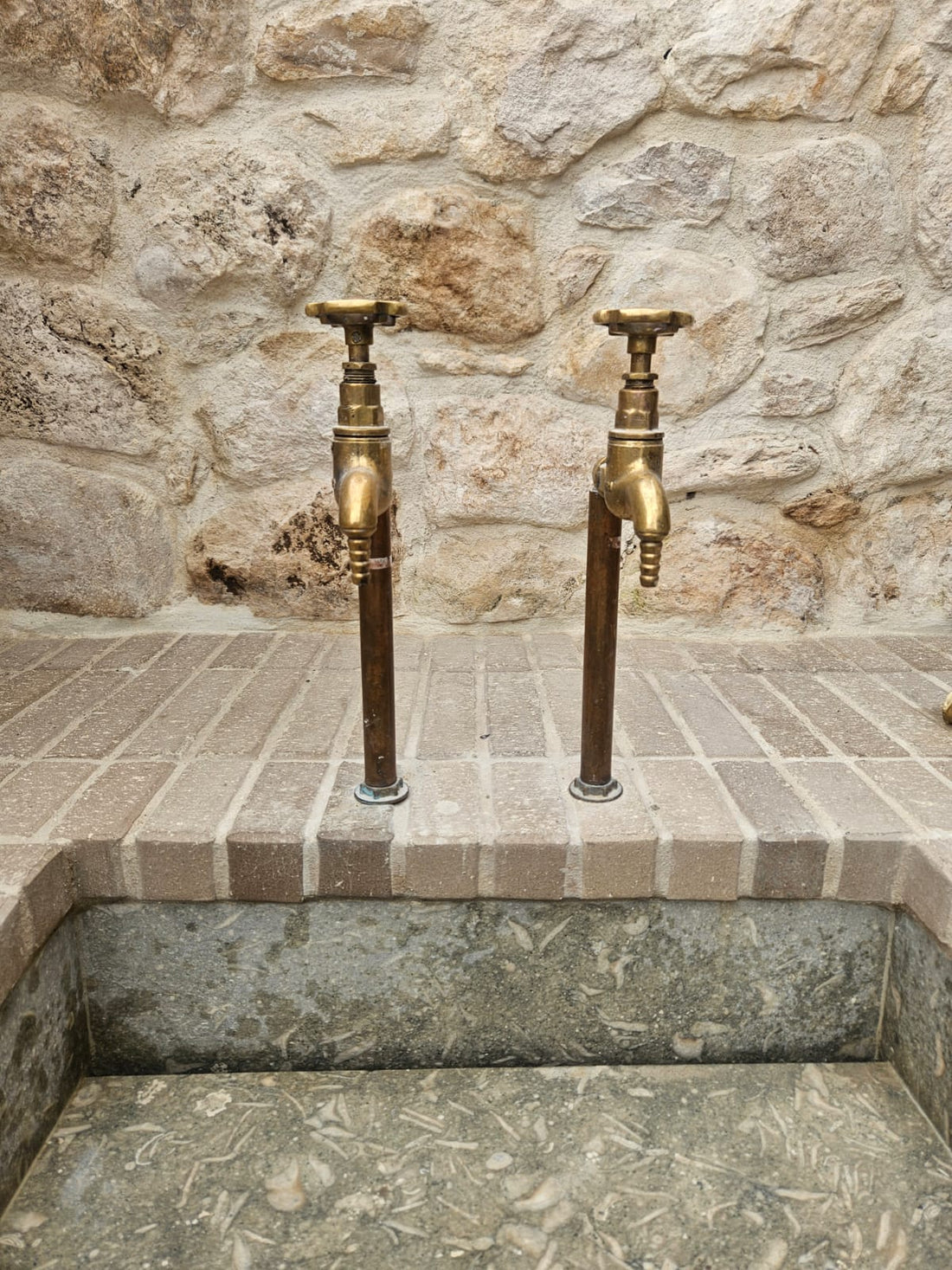 Bespoke Solid Copper and Brass Pillar Taps Installed in a Private Residence