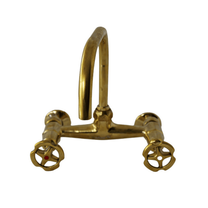 Solid brass wall mounted kitchen mixer