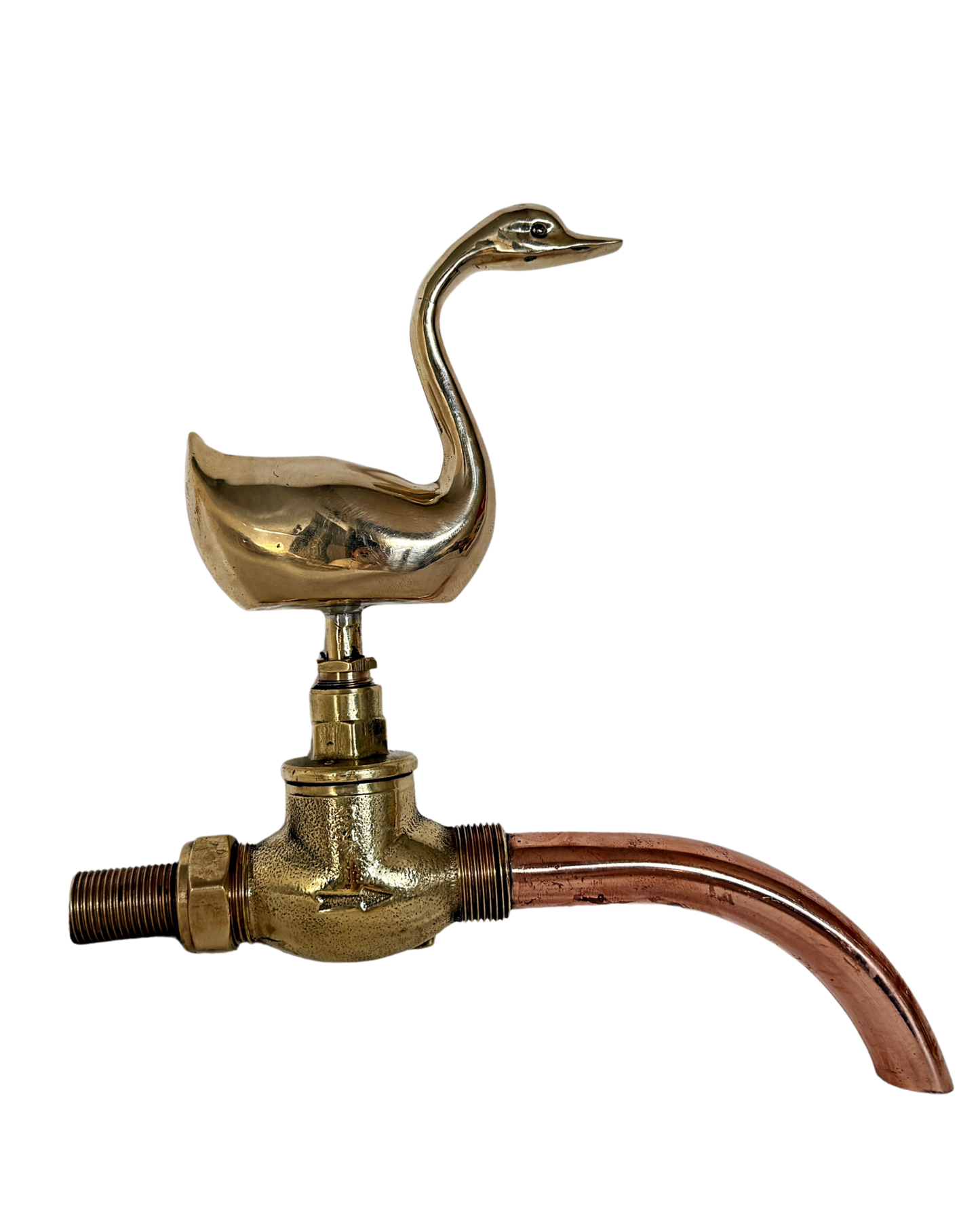 Solid Brass Animal Taps-Swan with copper spout