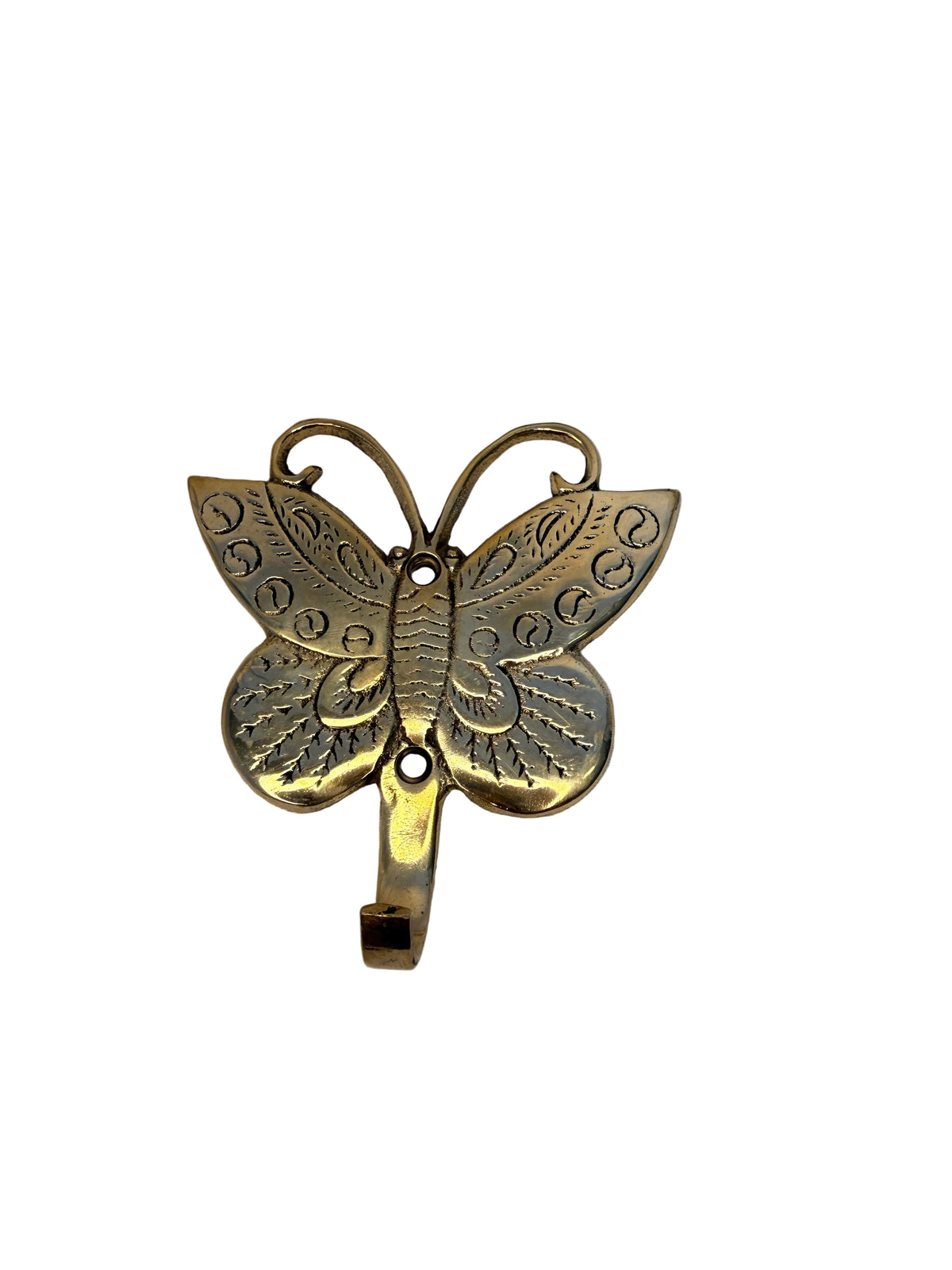 Antique-Style Solid Brass Butterfly Wall-Mounted Coat and Key Hook