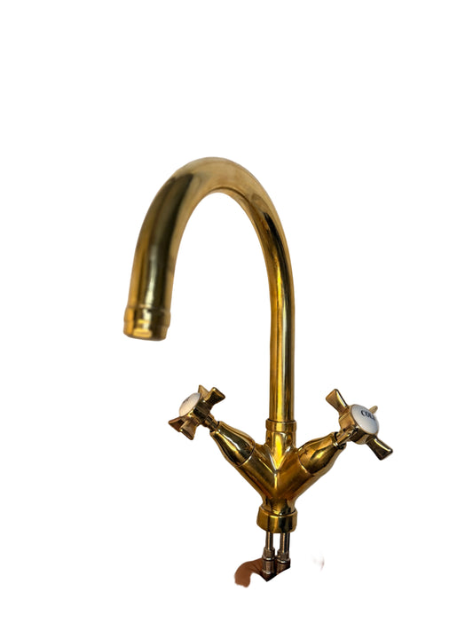 Vintage-Style Solid Brass Kitchen Mixer