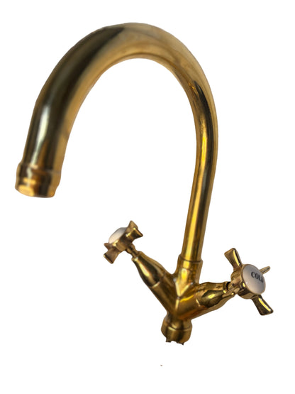 Vintage-Style Solid Brass Kitchen Mixer