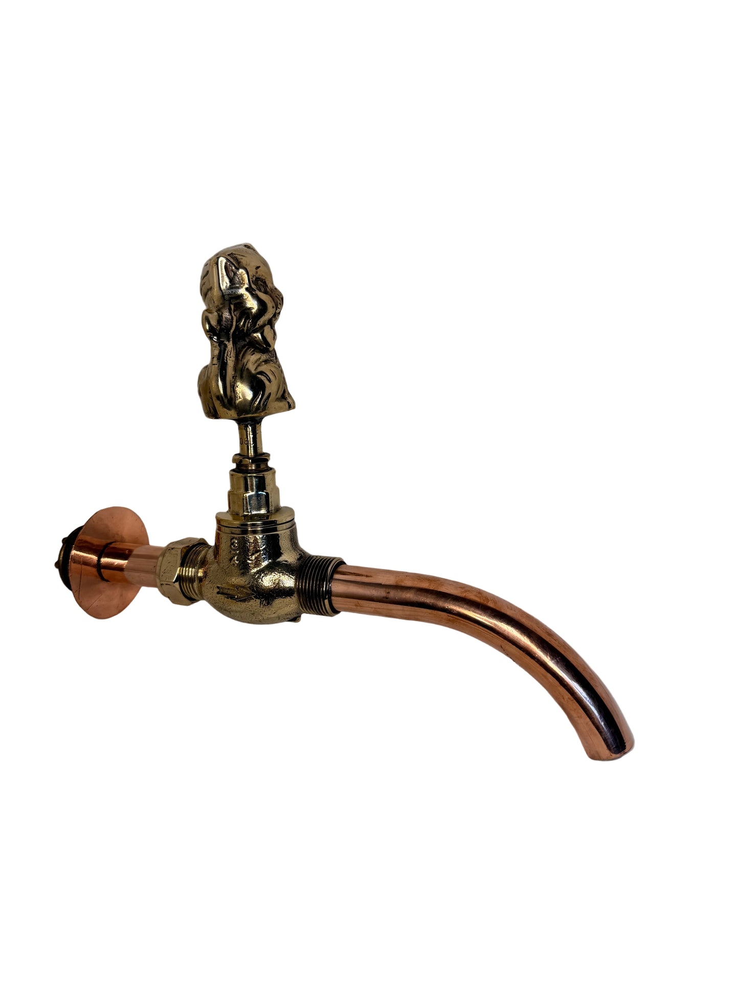 Solid Brass Animal Tap with copper spout -Teddy Bear