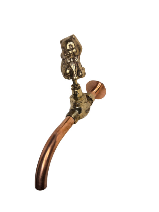 Solid Brass Animal Tap with copper spout -Teddy Bear