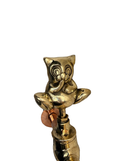 Solid Brass Animal with copper spout -Cat