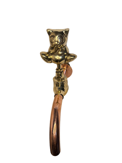 Solid Brass Animal with copper spout -Cat