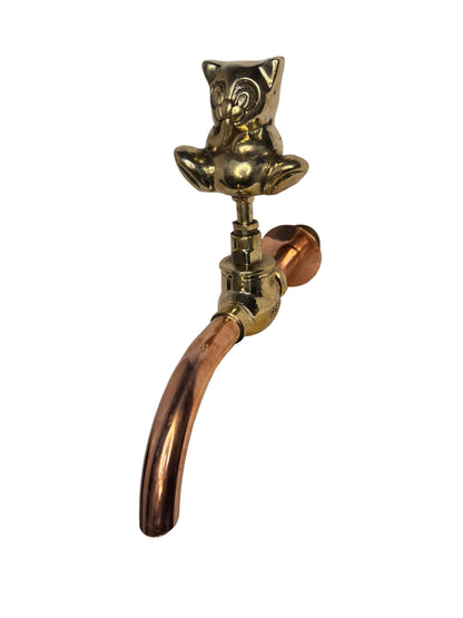 Solid Brass Animal with copper spout -Cat
