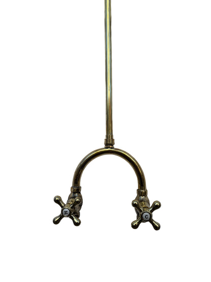 Exposed Solid Brass shower set with curved finish