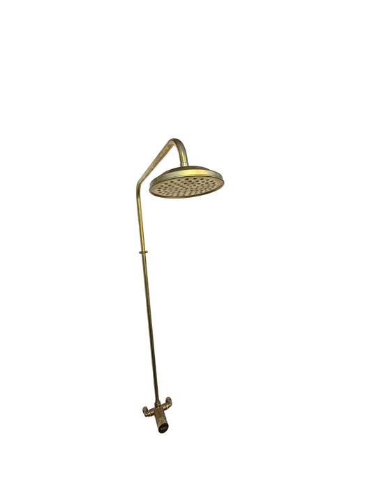 Exposed solid brass shower set with mixer