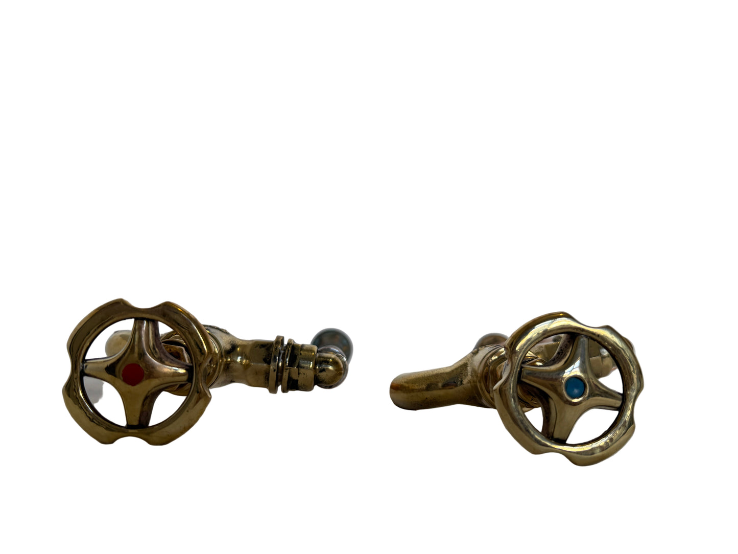 Solid Copper and Brass Pillar taps with bespoke gate valve handles