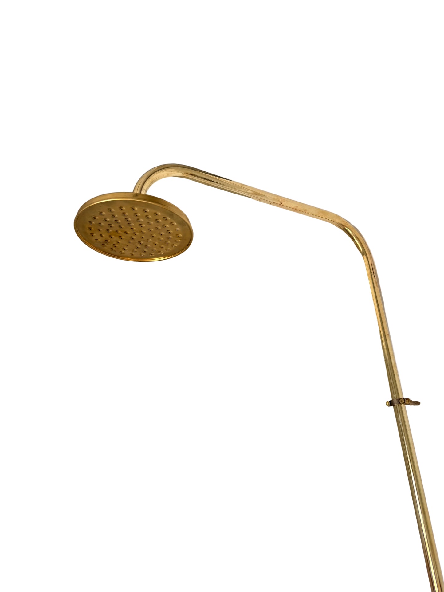 Exposed Solid Brass Shower Set with Straight Finish and Porcelain Lever Handles
