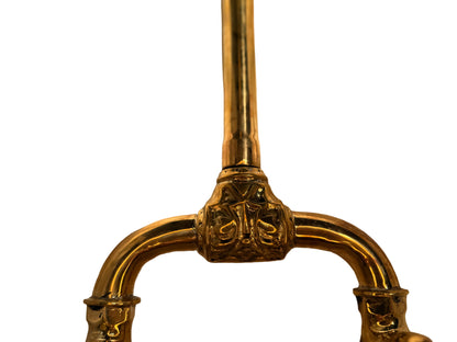 Solid Brass Customised Pillar Kitchen Mixer with Traditional Cross Handles