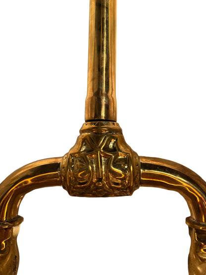 Solid Brass Customised Pillar Kitchen Mixer with Traditional Cross Handles