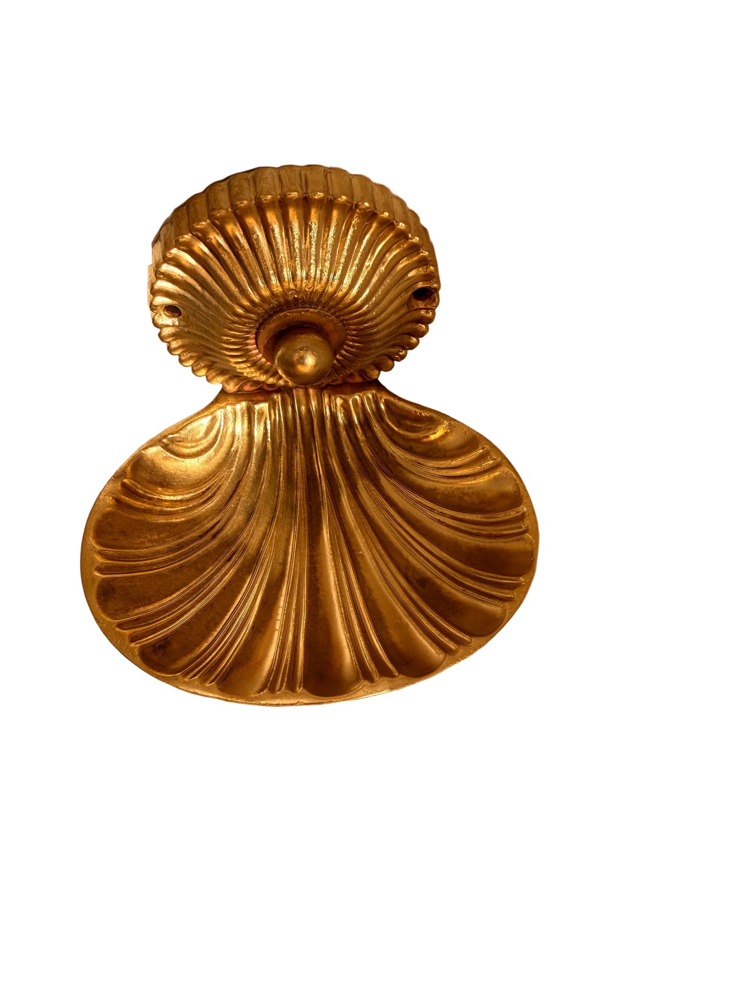 Solid Brass Wall-Mounted Soap Dish with Ribbed Shell Design