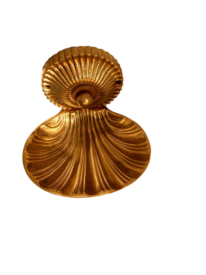 Solid Brass Wall-Mounted Soap Dish with Ribbed Shell Design