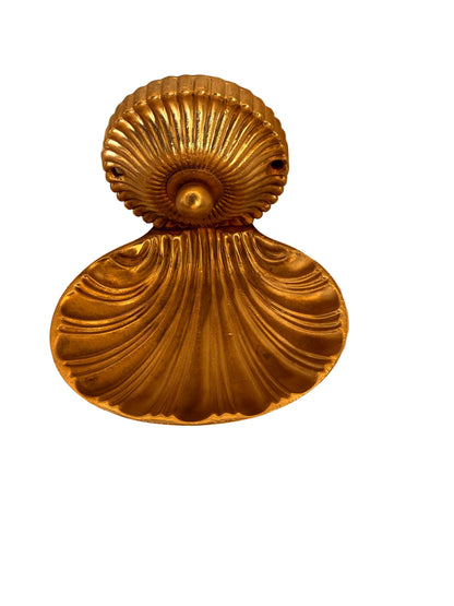 Solid Brass Wall-Mounted Soap Dish with Ribbed Shell Design