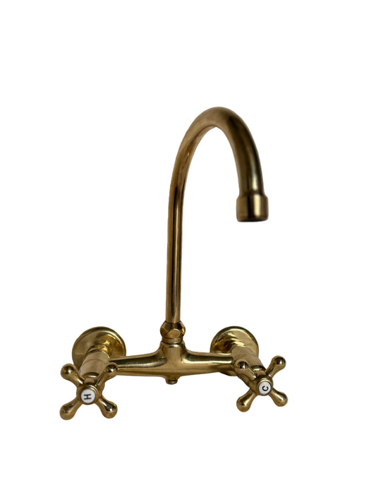 Solid Brass Wall Mounted Kitchen Mixer Tap