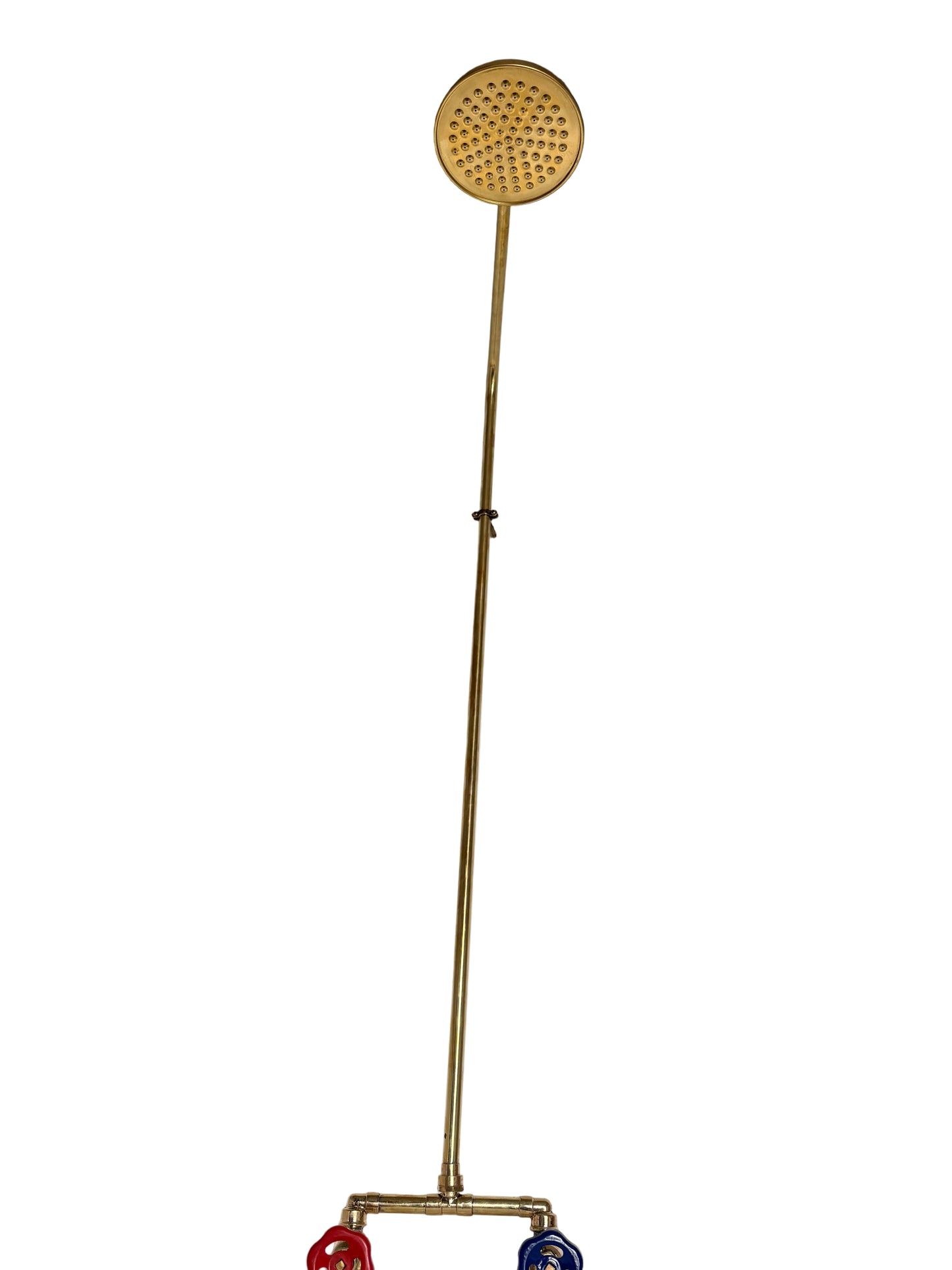 Exposed Solid Brass Shower Set with Straight Finish & Bespoke Gate Valve Handles