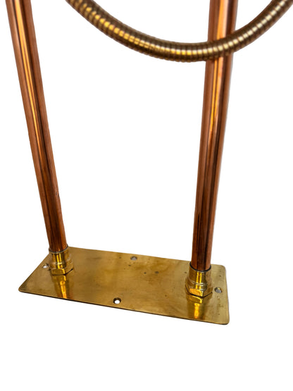 Solid Brass and Copper Freestanding Bath Mixer with Hand Shower