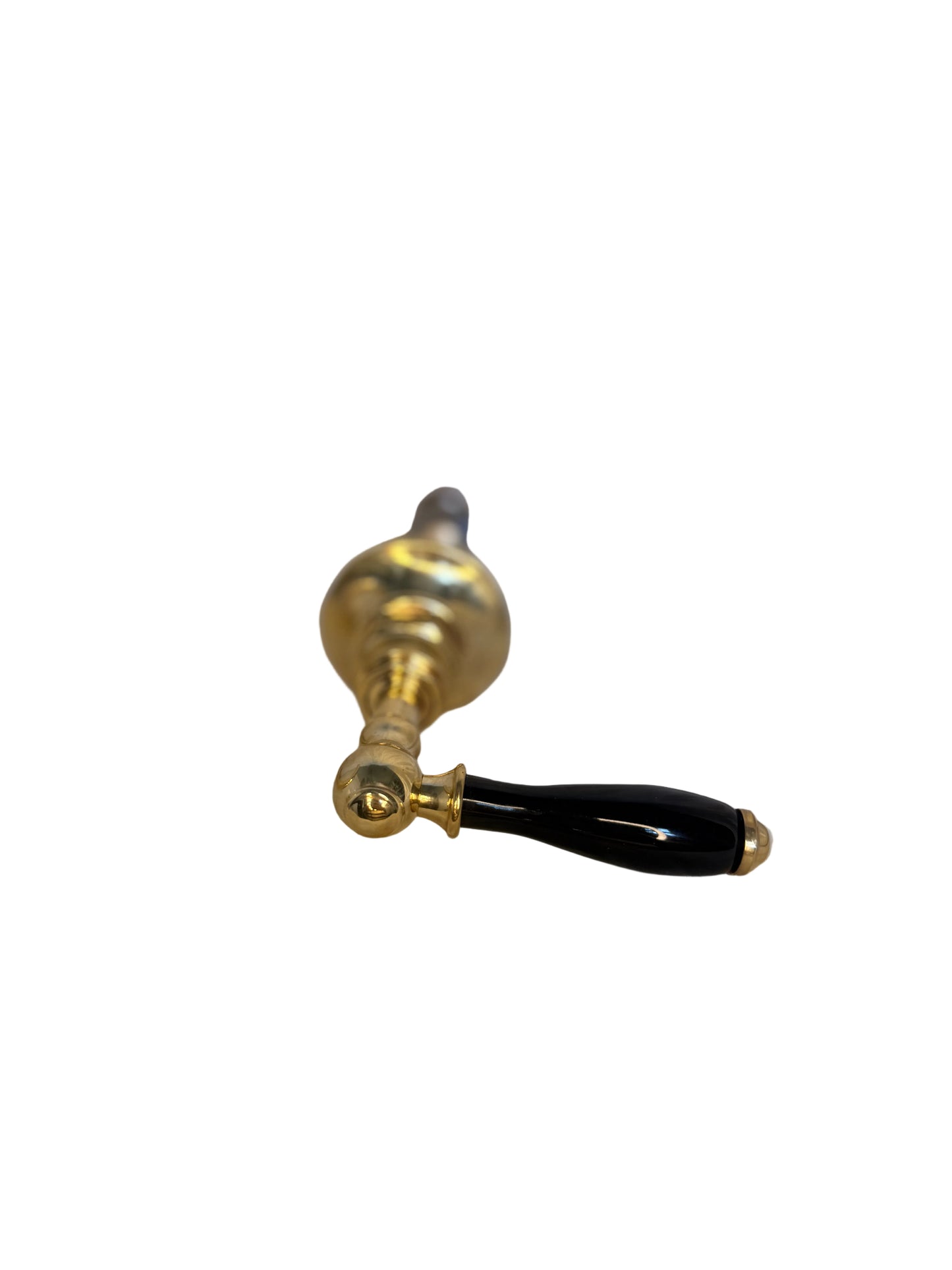 Antique Brass Wall-Mounted Basin Mixer with Black Lever Handles