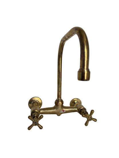 Solid Brass Wall-Mounted Kitchen Mixer Tap