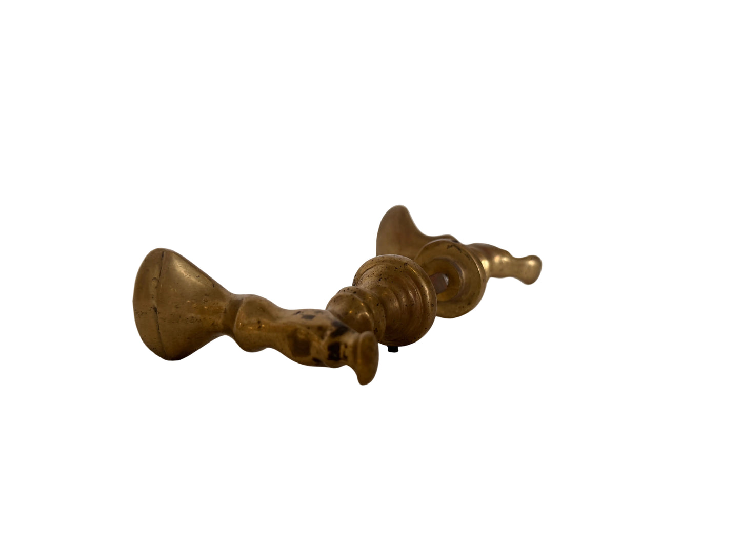 Brass Door Handle Set with Distinctive Lever Design