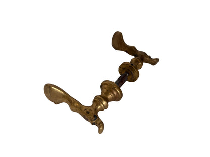 Brass Door Handle Set with Distinctive Lever Design