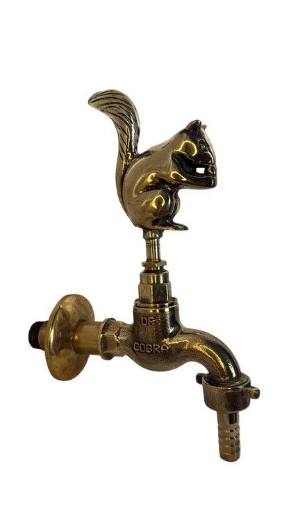 Vintage Solid Brass Garden Hose Animal Tap (Squirrel)