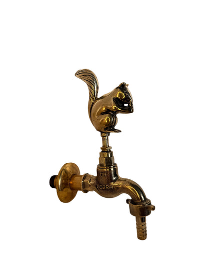 Vintage Solid Brass Garden Hose Animal Tap (Squirrel)