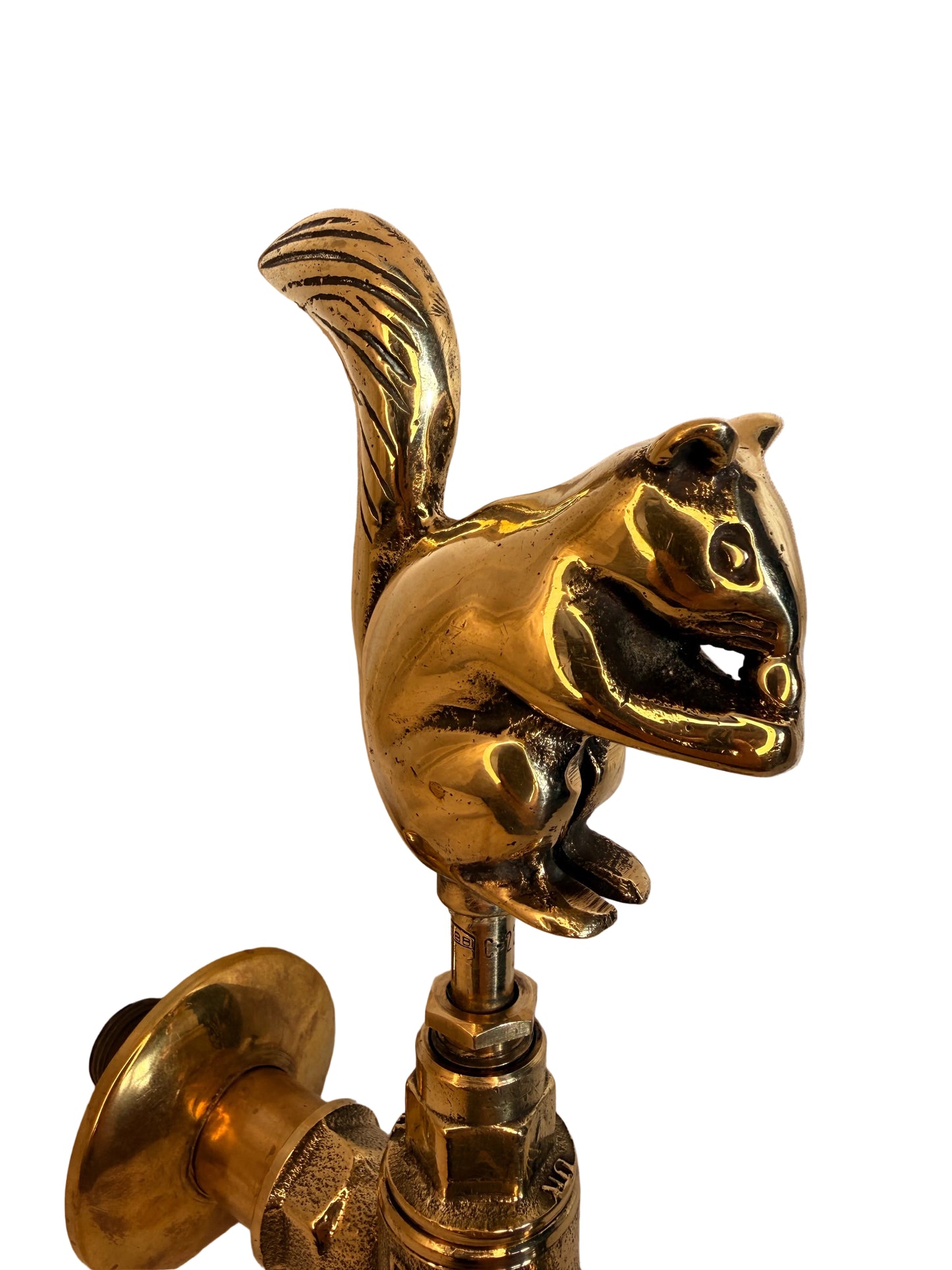 Vintage Solid Brass Garden Hose Animal Tap (Squirrel)