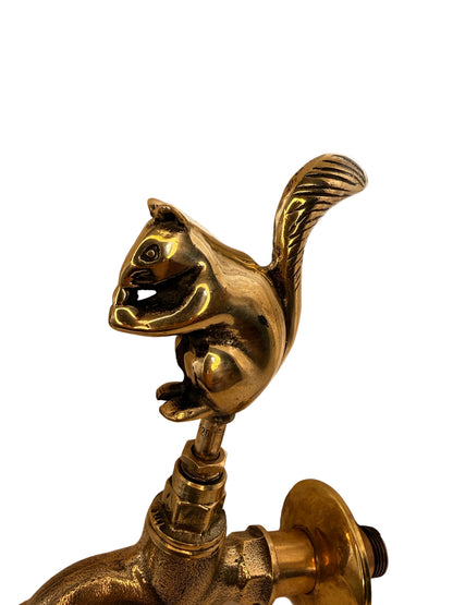 Vintage Solid Brass Garden Hose Animal Tap (Squirrel)