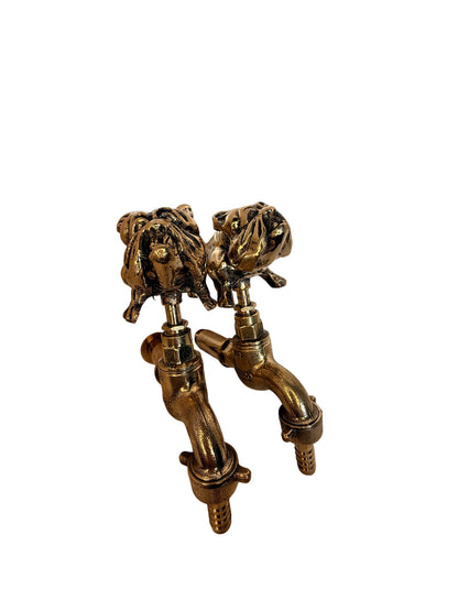 Vintage Solid Brass Garden Hose Tap with Bulldog Handle