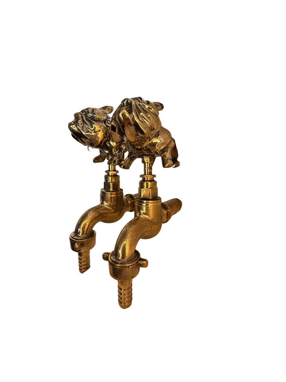 Vintage Solid Brass Garden Hose Tap with Bulldog Handle
