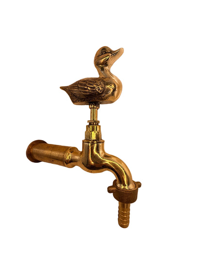 Vintage Solid Brass Garden Hose Tap with Duck Handle